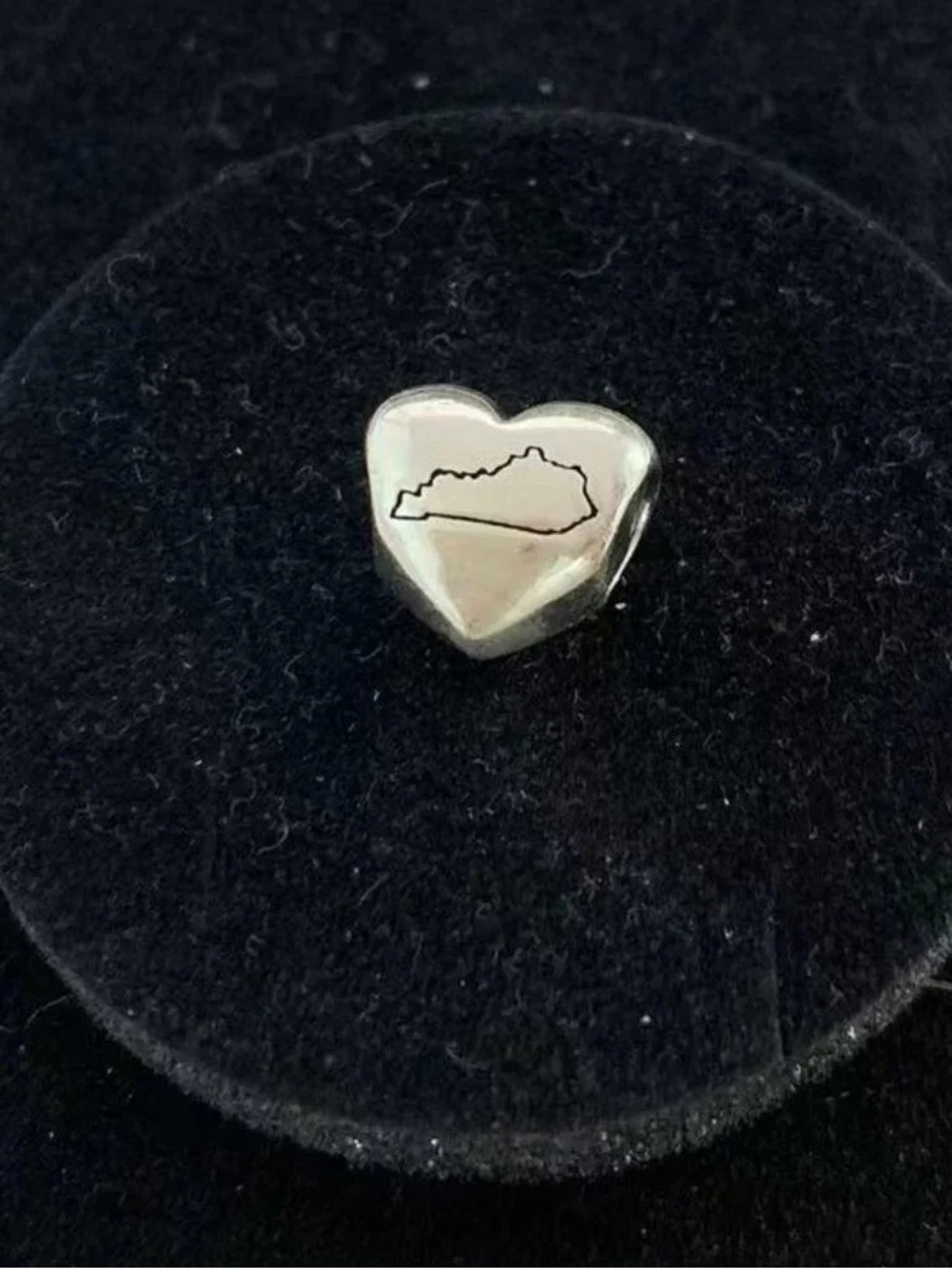 Pandora Sterling Silver Heart Charm with State Outline - Silver